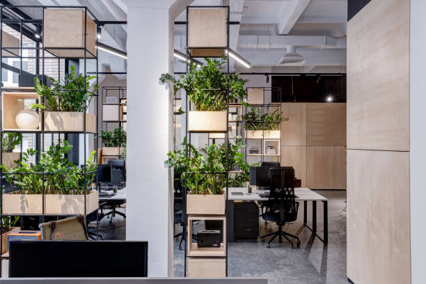 istock modern loft office interior with furniture 1218907461