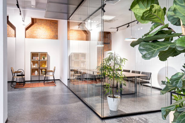 istock Modern loft office Environment with furniture 1218907462