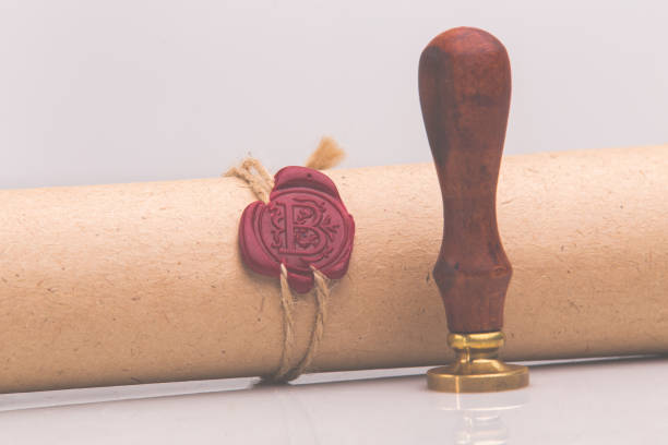 istock Notary's public pen and stamp on testament and last will. Notary public 1218911371