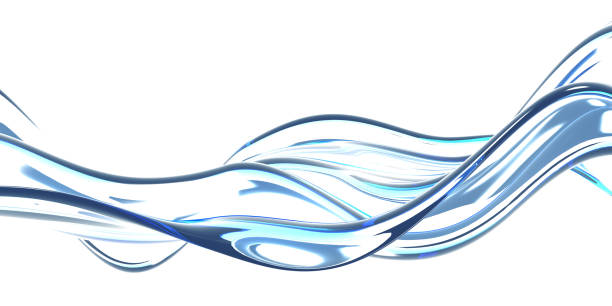 istock Blue water wave on white background. Clean crystal liquid 1218913489