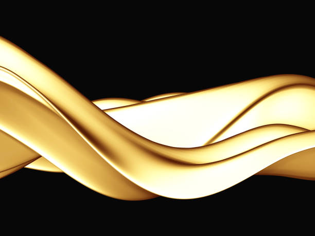 istock Golden abstract wavy liquid background 1218913612