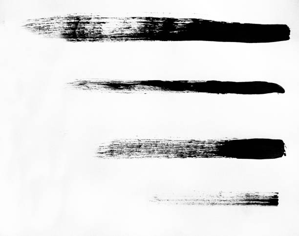 istock A set of black marker paint textures isolated on a white background. Texture or background 1218914648