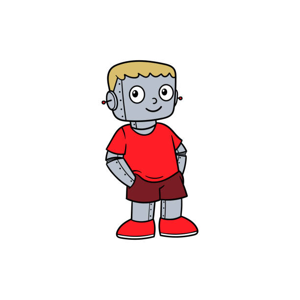 Vector Robot Boy Cartoon Character Illustration Stock Illustration -  Download Image Now - Cartoon, Cheerful, Clip Art - iStock