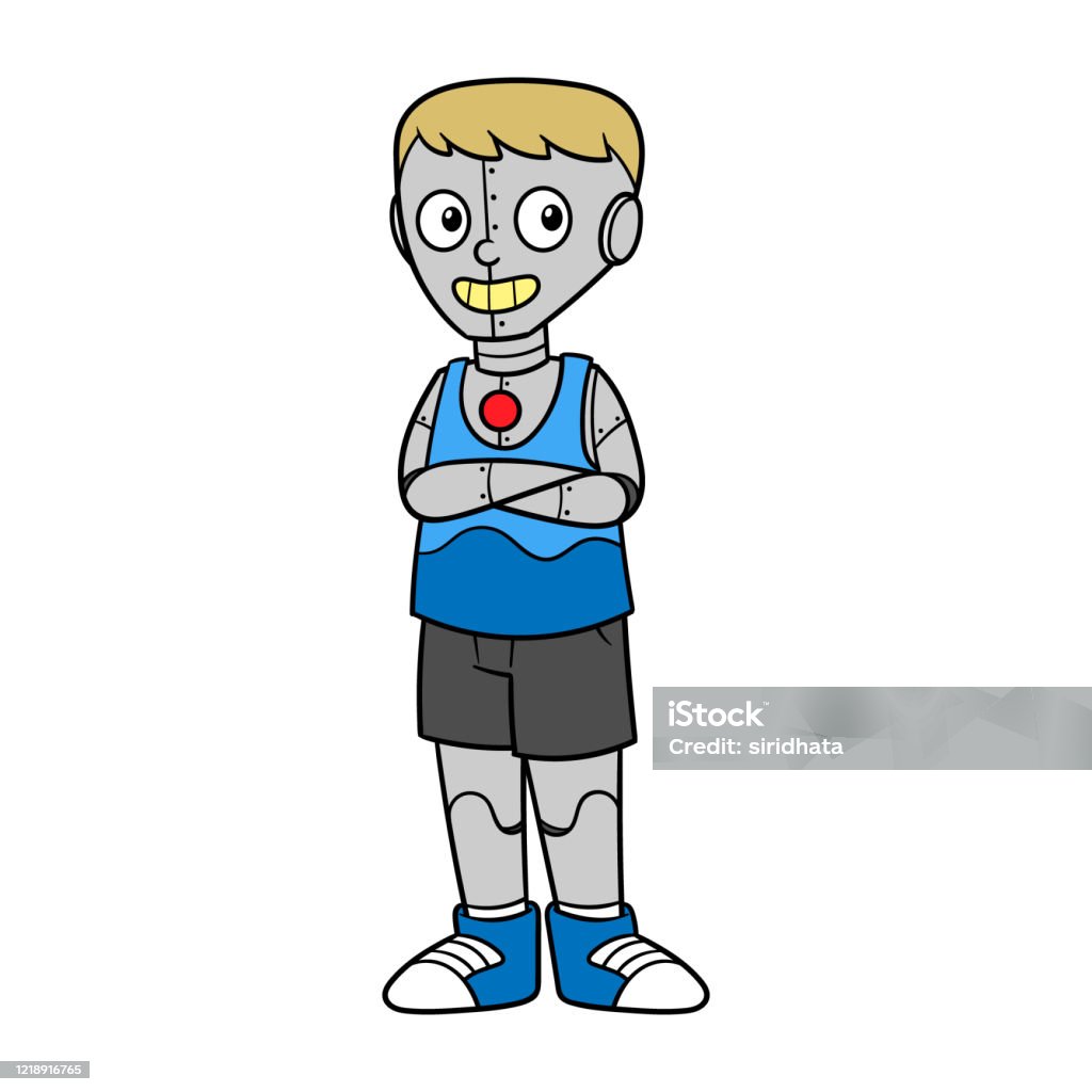 Vector Robot Boy Cartoon Character Illustration Stock Illustration -  Download Image Now - Cartoon, Cheerful, Clip Art - iStock