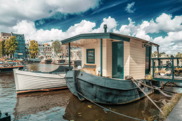 A Rundown Houseboat In The American South