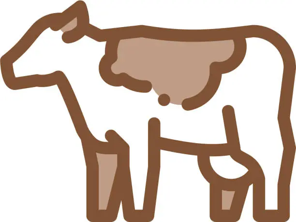 Vector illustration of milch cow icon vector outline illustration