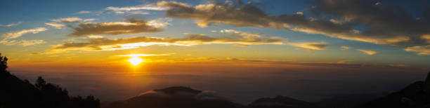 istock Great mountain range foggy mountains 1218919633