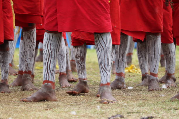 Dancing feet Papua New Guinea Traditional dancing at the Mask Festival, Kokopo, East New Britain, Papua New Guinea new britain island stock pictures, royalty-free photos & images