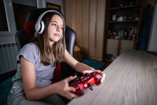istock Girl is doing funny things at home 1218921671