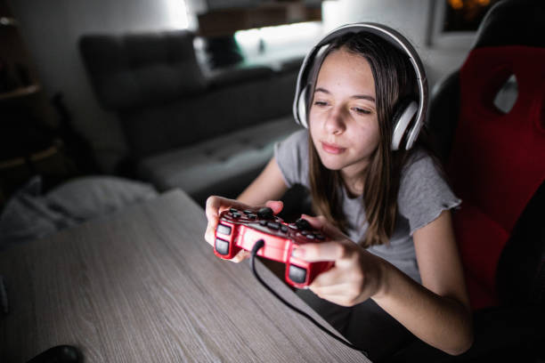 istock Girl is doing funny things at home 1218921694