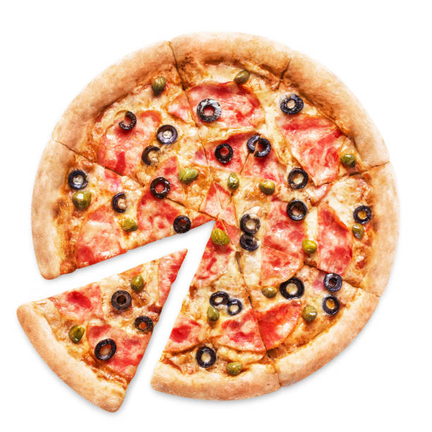 pizza on white - caper sauce imagens e fotografias de stock