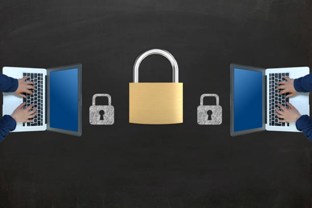istock Network security internet safety cyber protection laptop 1218924315