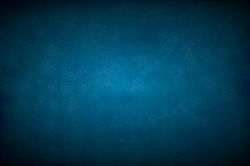 Horizontal vector illustration of a faded dark blue colored empty, blank, wall textured background.