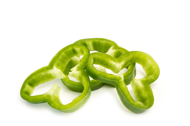 ピーマンのスライス - green bell pepper bell pepper pepper vegetable ストックフォトと画像