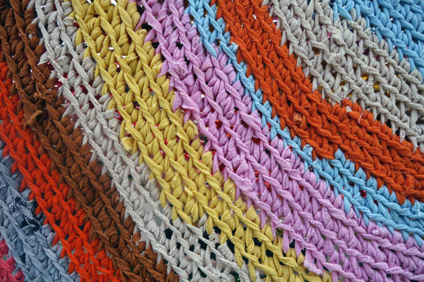 istock Handmade colorful carpet made of old rugs. 1218928170