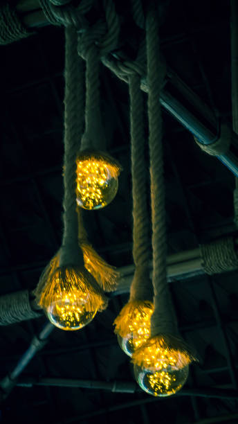 istock Hanging Rope Lamp home diy cheap Rustic Lamps, Wood Lamps, Rustic Lighting 1218929908