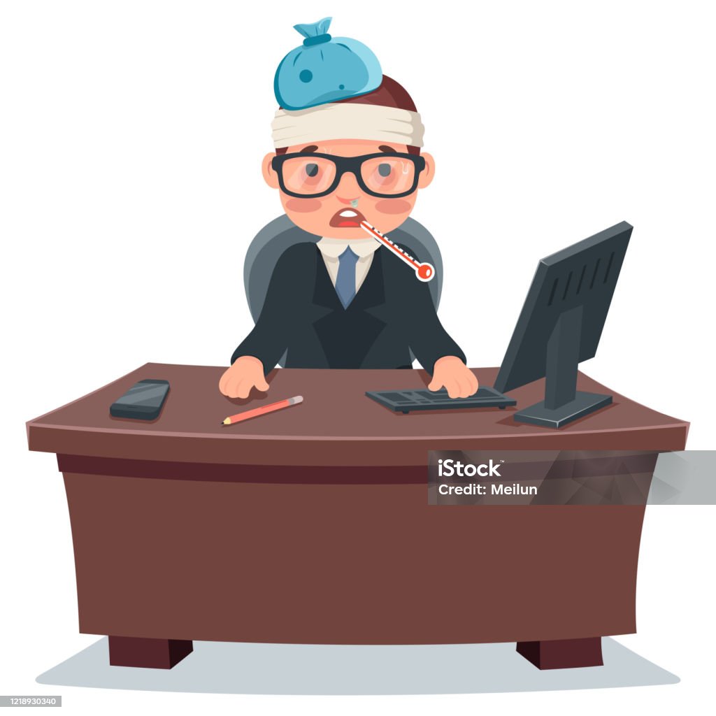 Ilustración de Flu Sick Ill Businessman Personaje Trabajo Oficina Escritorio Dibujos Animados Diseño Vector Ilustración Vectorial y más Vectores Libres de Derechos de Oficina - iStock Ilustración de Flu Sick Ill Businessman Personaje Trabajo Oficina Escritorio Dibujos Animados Diseño Vector Ilustración Vectorial y más Vectores Libres de Derechos de Oficina - iStock