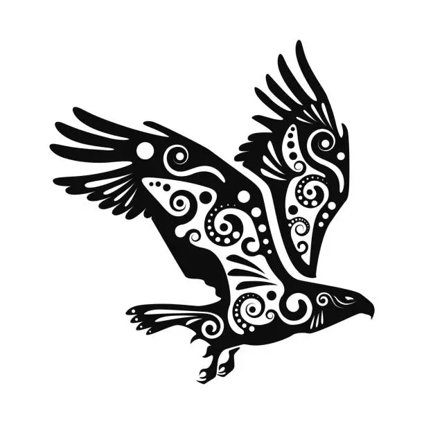 Vector illustration of Flying eagle