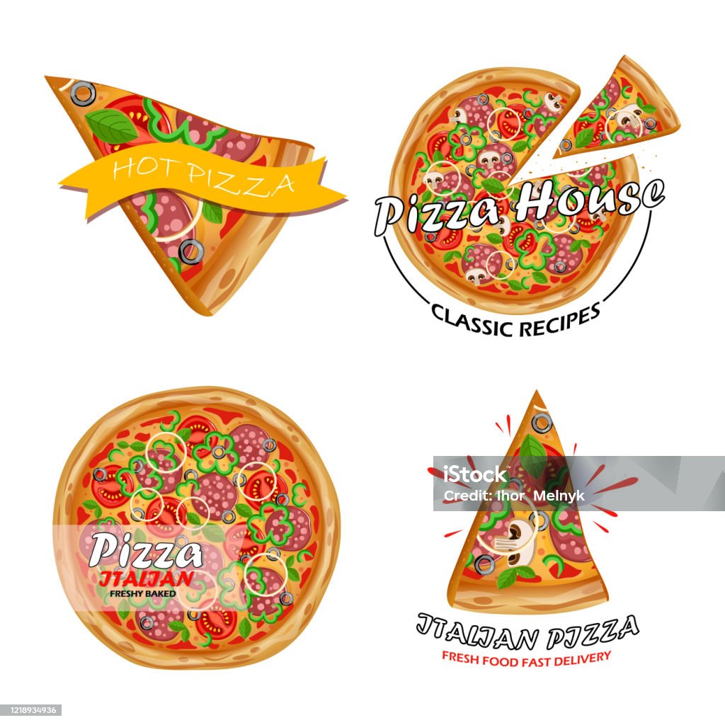 Pizza Logo For Cafes And Restaurants Fast Food And Pizza