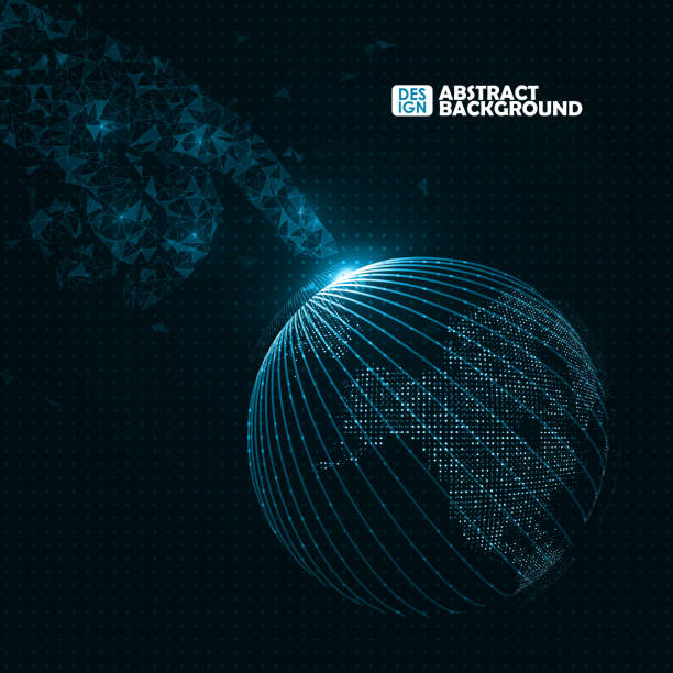 Technology image of globe Technology image of globe. Touch the future. Point and curve constructed the sphere. Graphic concept for your design 156 number stock illustrations