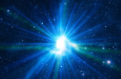 Space starlight, blue galaxy background