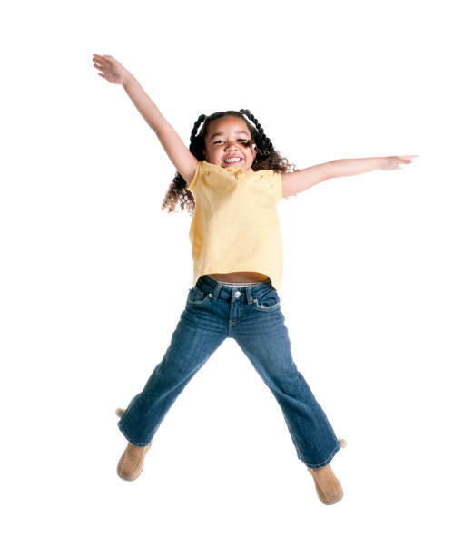 istock Jumping Girl on White Background 121893667