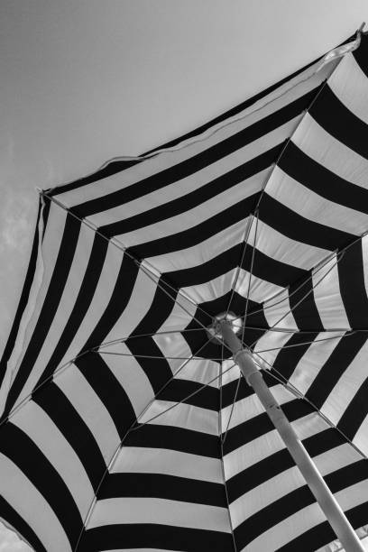 istock Background: parasol with black and white stripes 1218936761
