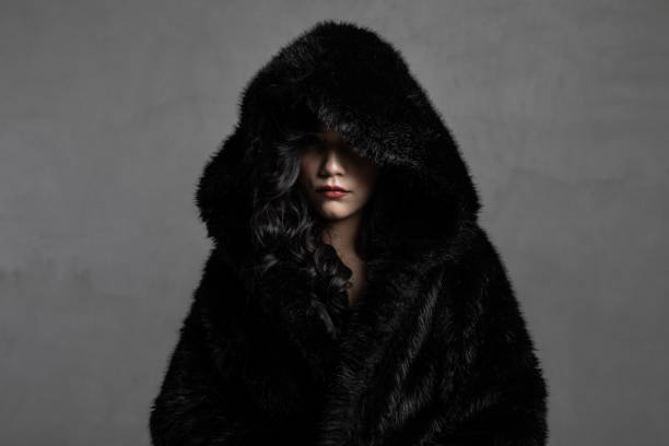 istock Black Fur Hood 1218936827