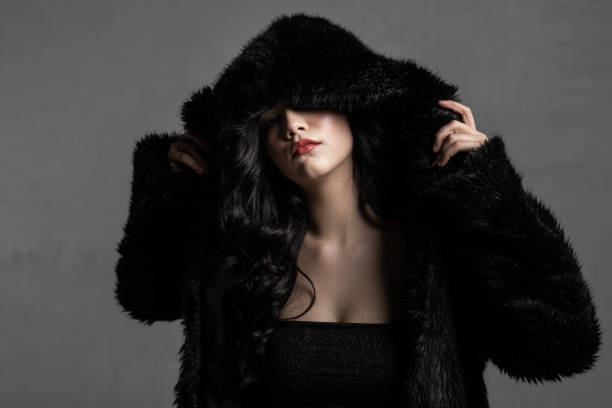 istock Black Fur Hood 1218936857