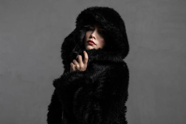 istock Black Fur Hood 1218936912
