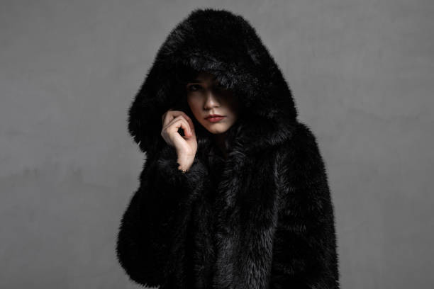 istock Black Fur Hood 1218937274