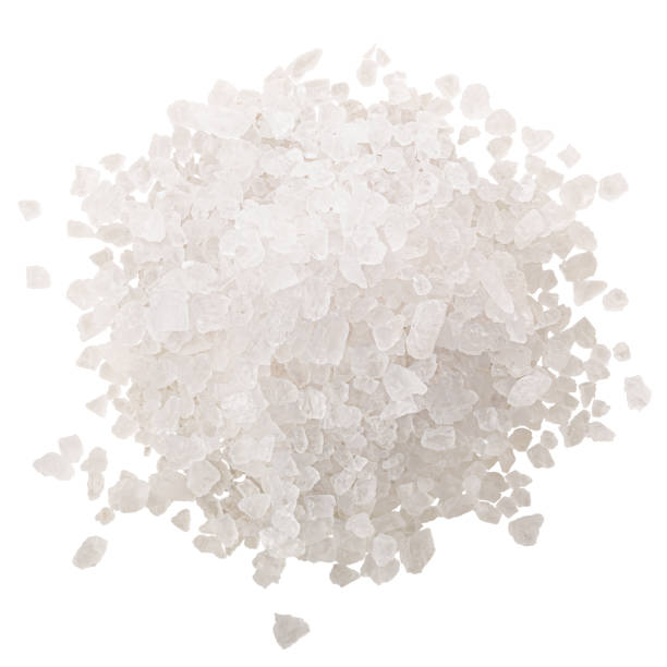 istock Pile of sea salt, coarse, paths, top 1218937456