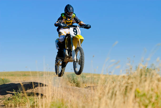 istock Young Man Riding a Dirt Bike 121894160