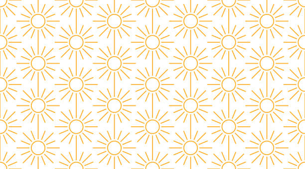 Sun seamless pattern with line icons. Sunny summer background for baby fabric, skin care cream with spf brochure abstract backdrop Sun seamless pattern with line icons. Sunny summer background for baby fabric, skin care cream with spf brochure abstract backdrop. sun backgrounds stock illustrations