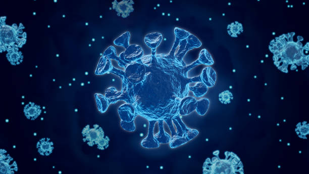 istock COVID-19, Coronavirus infect under microscope. motion or Flying of Corona virus, flu virus on blue background. Microbe Germs Bacteria  cells on 4k UHD, 3d render, Animation, Illustration 1218943515