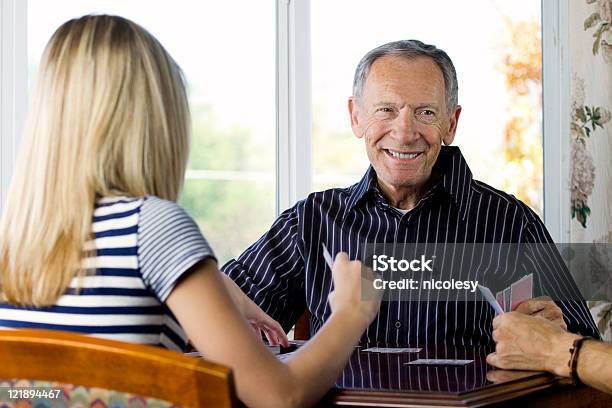 Senior Man Playing Cards Stock Photo - Download Image Now - 70-79 Years, 80-89 Years, Active Seniors