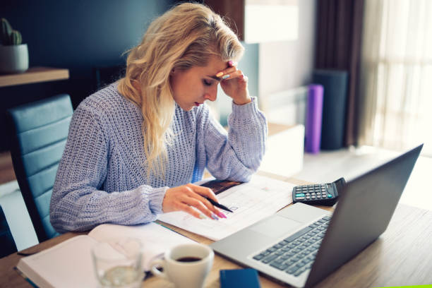istock Businesswoman Having A Financial Problems, Crisis Concept 1218947075