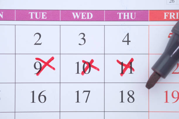 istock deadline concept with circle on calendar date 1218947332