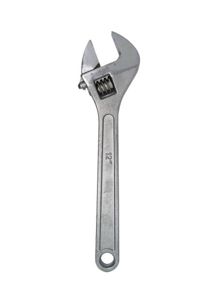 istock Silver Metal Monkey Wrench Isolated On White Background 1218947389