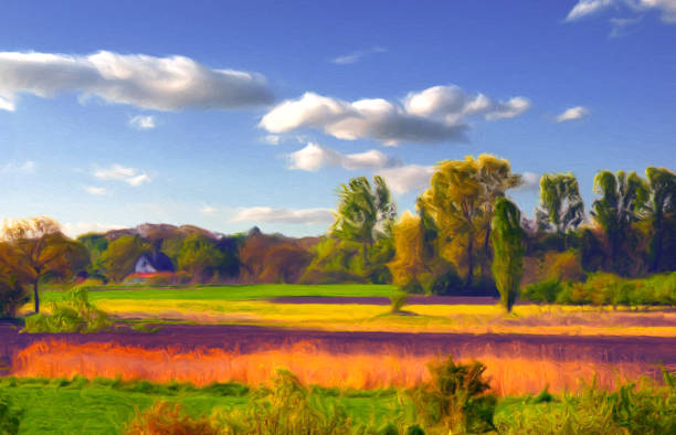 istock Oil landscape painting 1218948566