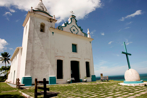 santa cruz cabralia, bahia / brazil - march 8, 2010: view of the Igreja Matriz Nossa Senhora da Conceicao in the historic center of the city of Santa Cruz Cabralia.