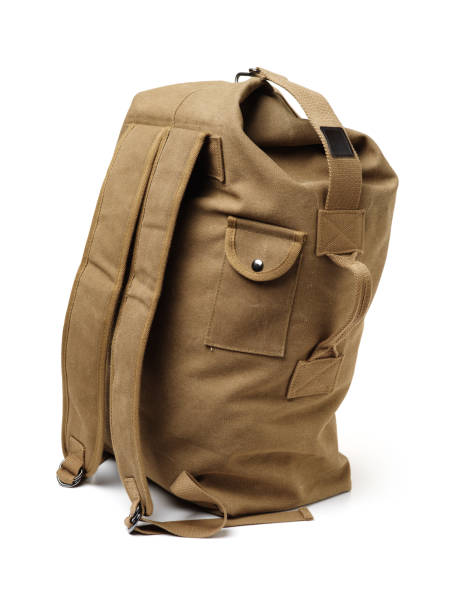 istock Backpack from fabric of color khaki 1218950048