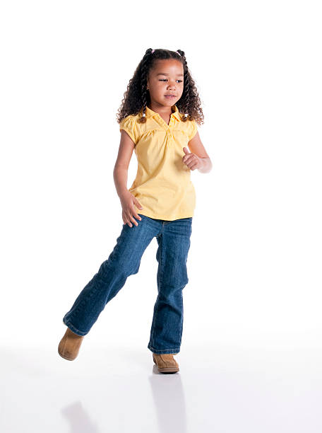 istock Little Girl on White Background 121895070