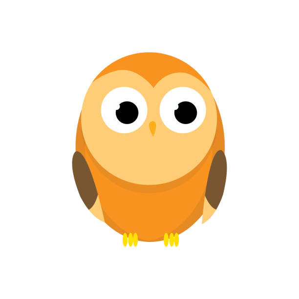 istock Cute funny owl. Forest bird. Decorative and style toy, doll. Happy and joyful bird in flat style. Isolated children cartoon illustration, for print or sticker 1218950708