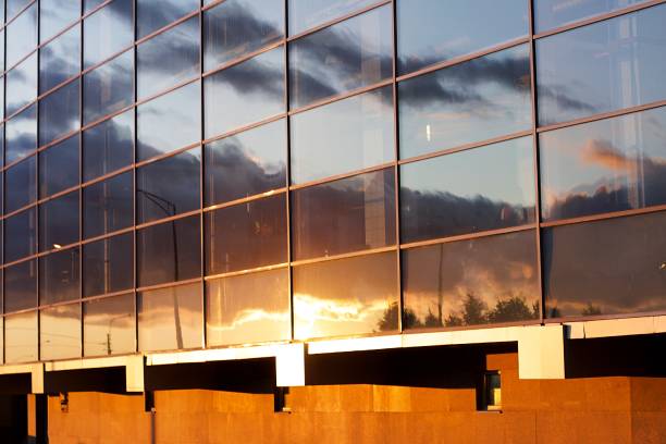 istock Business building and sunset 1218953031