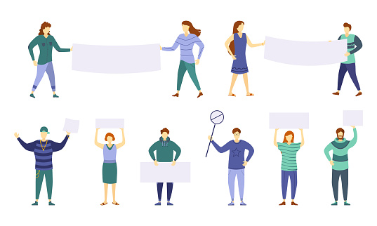 Protest Character Protest People Characters Stock Illustration - Download Image Now ...