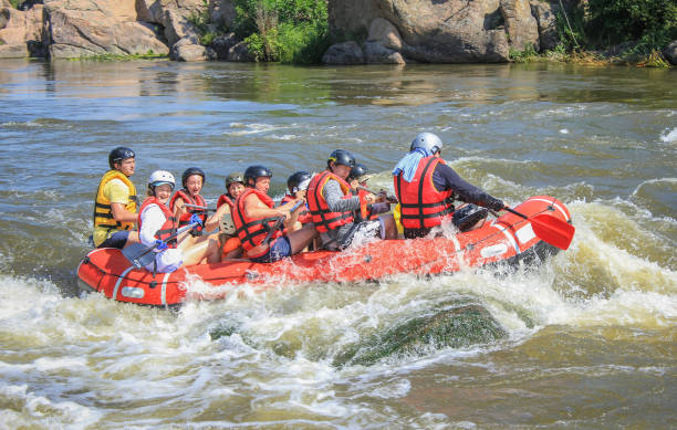 래프팅 팀, 여름 극단적 인 수상 스포츠. - teamwork river rafting costa rica 뉴스 사진 이미지