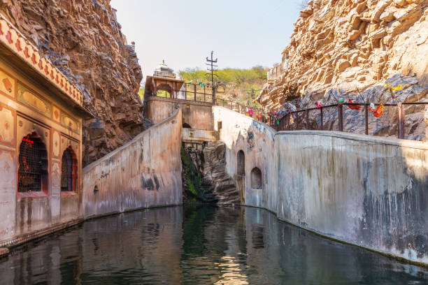istock Holy kund in Monkey Temple or Galta Ji complex, India, Jaipur 1218957821