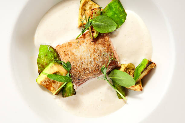 istock Salmon fillet with baked avocado 1218959725