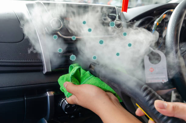 cleaning of car air conditioner - car air conditioner vehicle interior driving imagens e fotografias de stock